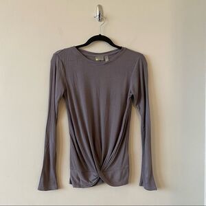 Zella-Lightweight Ribbed Knot Front Long Sleeve
